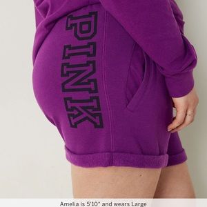 pink logo boyfriend shorts